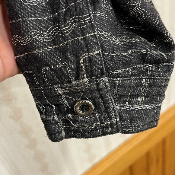 Chico's Black and White Patterned Jean Jacket - Picture 5 of 9